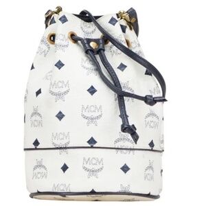 BRAND NEW MCM Vicetos Logogram Crossbody Bucket Bag